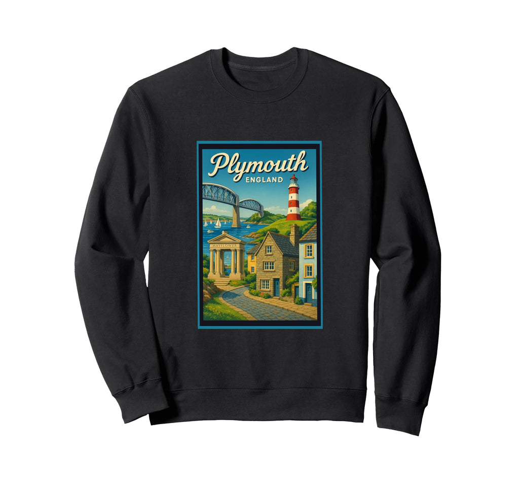 Plymouth City England Uk Sweatshirt - Unique Graphic for Adults - T-Shirt, Sweatshirt, Hoodie