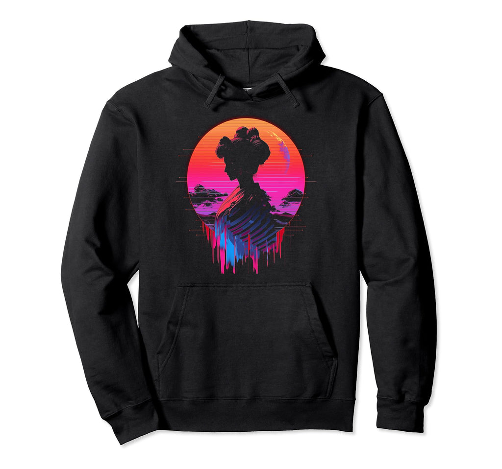 Vaporwave Geisha 80S Synthwave 5 Hoodie - Trendy Graphic for Adults - T-Shirt, Sweatshirt, Hoodie