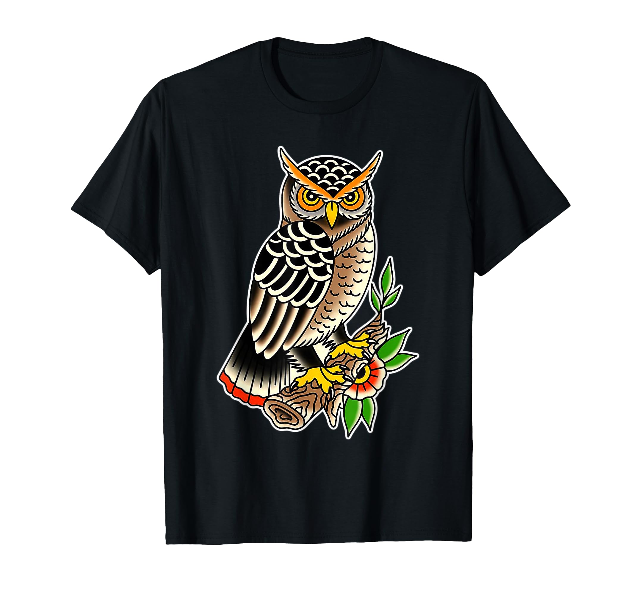 Owl Tattoo Flash T-Shirt - Novelty Apparel for Adults - T-Shirt, Sweatshirt, Hoodie