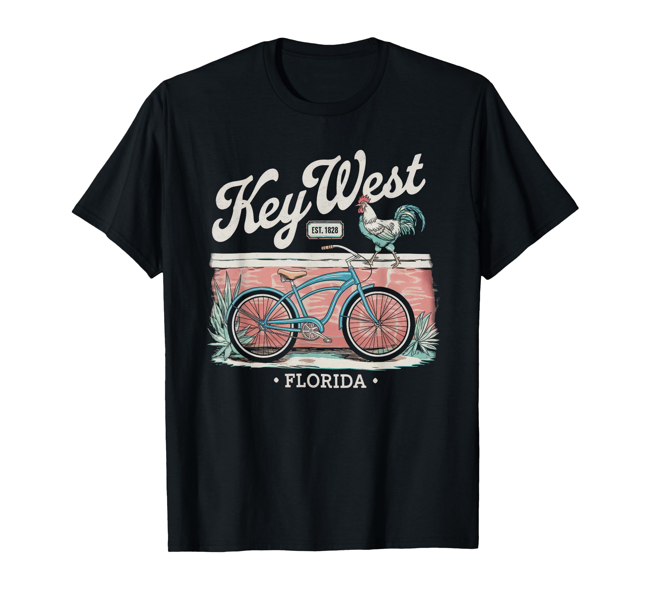 Key West Florida Rooster Vaction Summer T-Shirt - Custom Art Print Unisex - T-Shirt, Sweatshirt, Hoodie