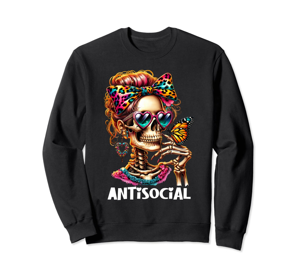 Antisocial Butterfly Sweatshirt - Streetwear Style Men Women - T-Shirt, Sweatshirt, Hoodie