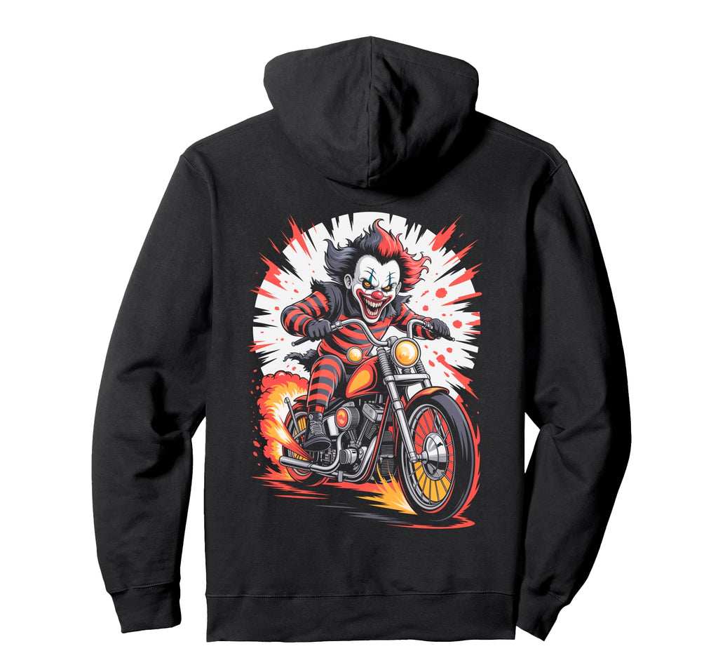 Clown Biker Riding Motorcycle Outfit Rider Hoodie - Novelty Apparel Unisex - T-Shirt, Sweatshirt, Hoodie