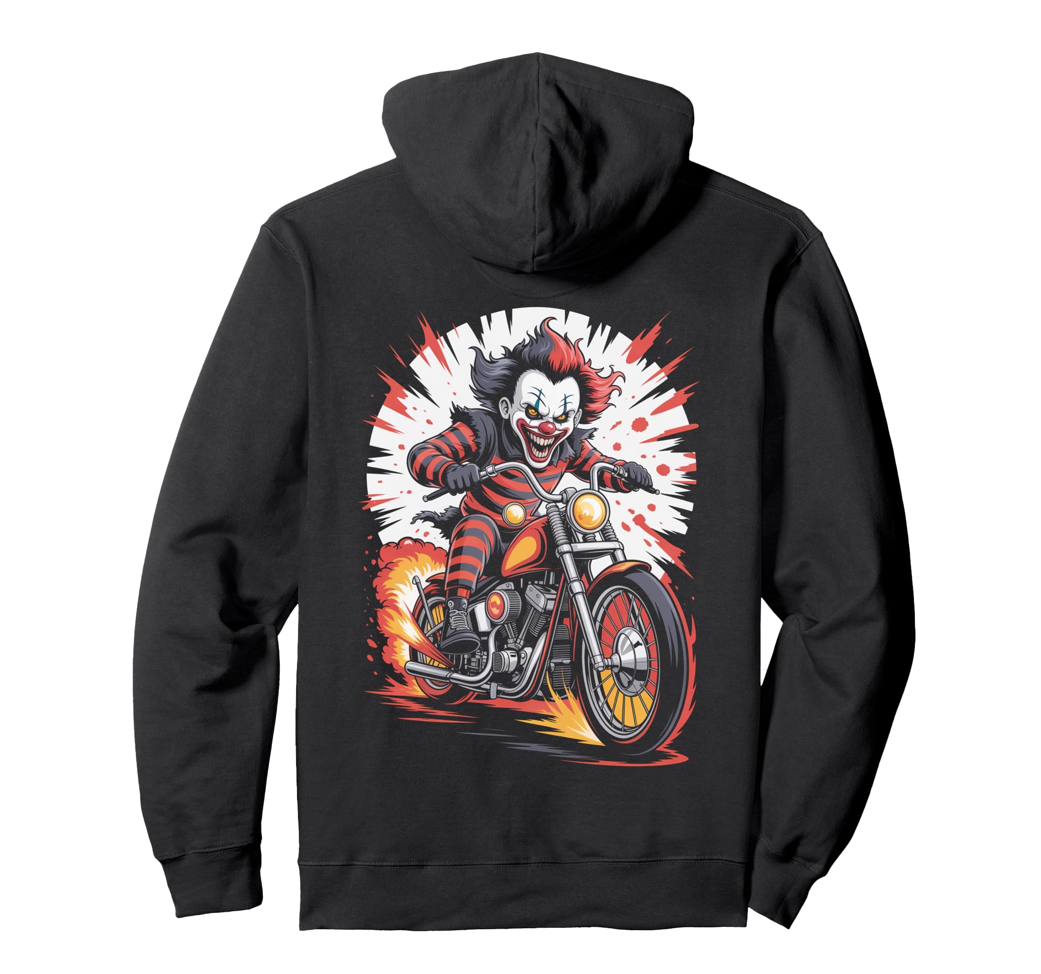Clown Biker Riding Motorcycle Outfit Rider Hoodie - Novelty Apparel Unisex - T-Shirt, Sweatshirt, Hoodie