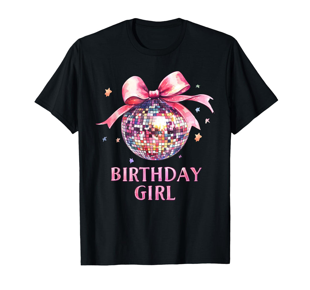 Birthday Coquette Bow Disco Ball T-Shirt - Casual Everyday Wear for Adults - T-Shirt, Sweatshirt, Hoodie