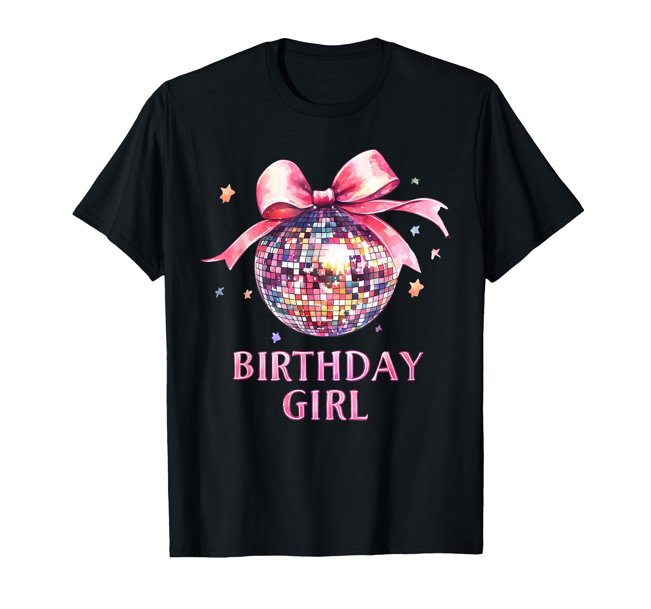 Birthday Coquette Bow Disco Ball T-Shirt - Casual Everyday Wear for Adults - T-Shirt, Sweatshirt, Hoodie