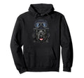 Funny Motorcycle Helmet Black Russian Terrier Hoodie - Graphic Print Unisex - T-Shirt, Sweatshirt, Hoodie