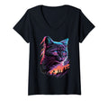 Synth Wave Katzen Katzenliebhaber Sweatshirt - Casual Everyday Wear Unisex - T-Shirt, Sweatshirt, Hoodie