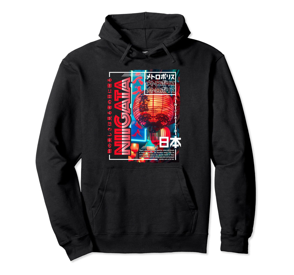 Niigata City 80S Synthwave Lampion Hoodie - Trendy Graphic for Adults - T-Shirt, Sweatshirt, Hoodie