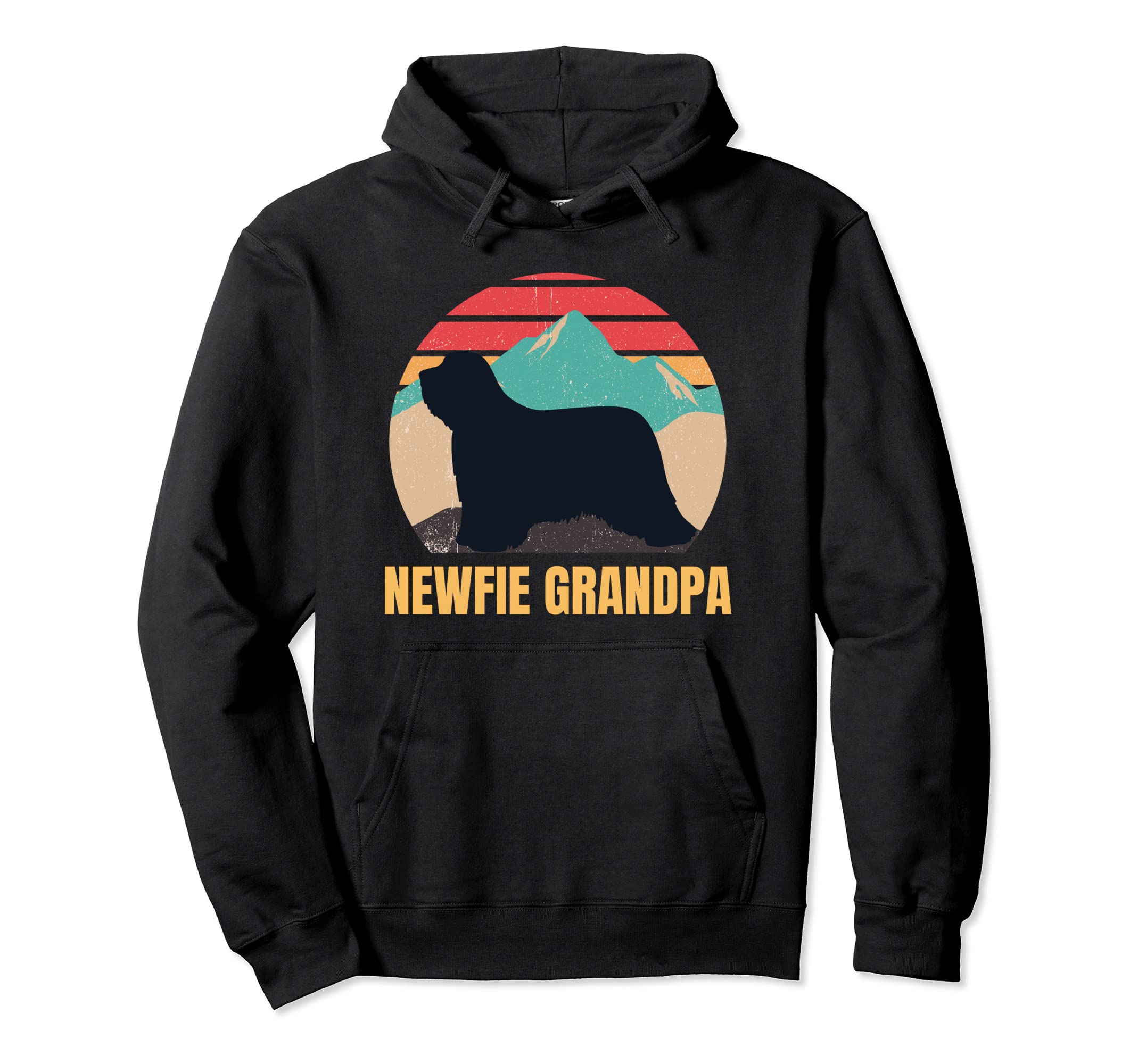 Newfie Grandpa Newfoundland Dog Sunset Hoodie - Novelty Apparel for Adults - T-Shirt, Sweatshirt, Hoodie