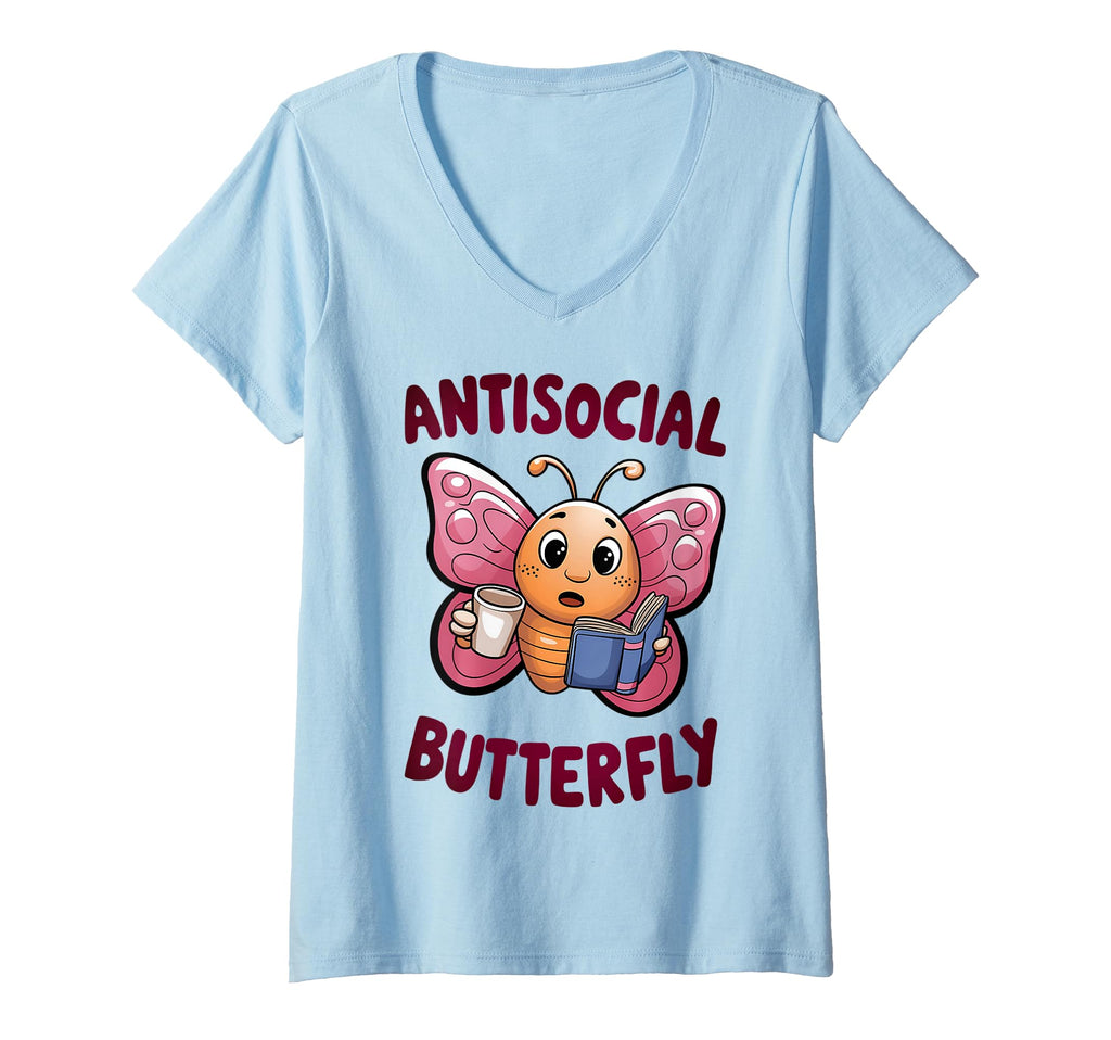 Womens Groovy Anti Social T-Shirt - Casual Everyday Wear Men Women - T-Shirt, Sweatshirt, Hoodie