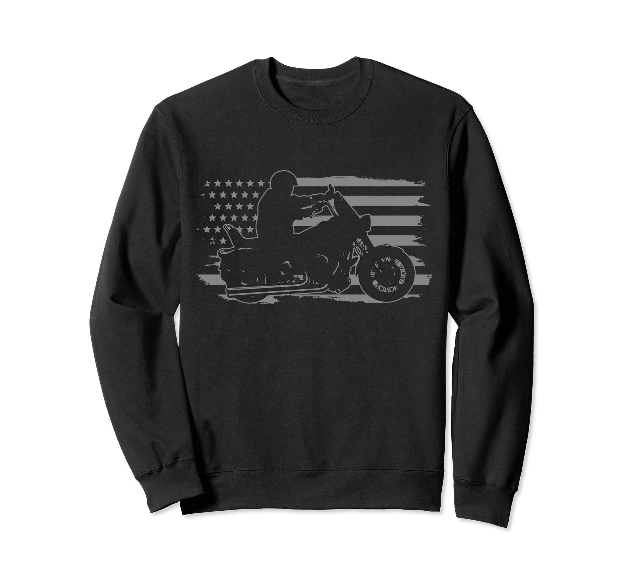 Patriotic Motorcycle American Us Flag Sweatshirt - Streetwear Style Unisex - T-Shirt, Sweatshirt, Hoodie