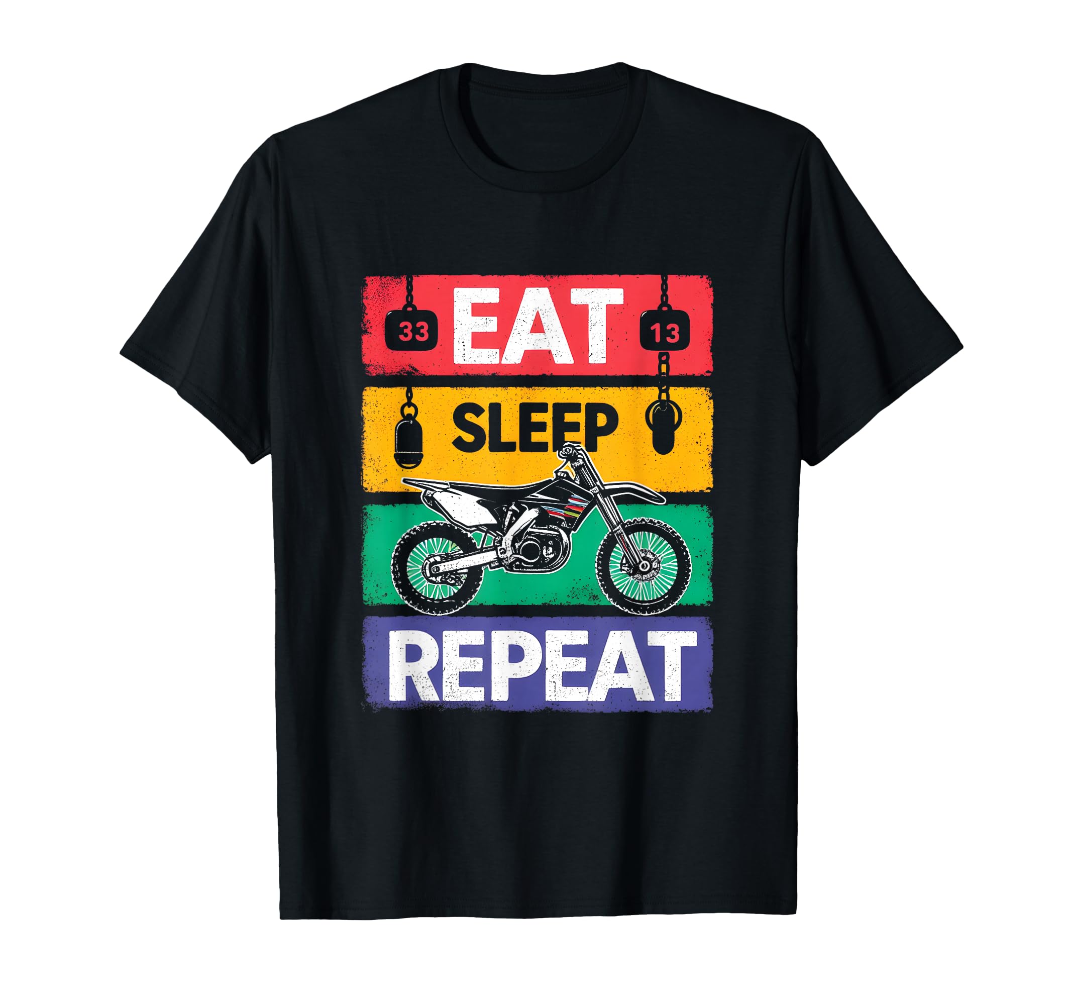 Eat Sleep Dirtbike Repeat T-Shirt - Fun Novelty Design for Adults - T-Shirt, Sweatshirt, Hoodie