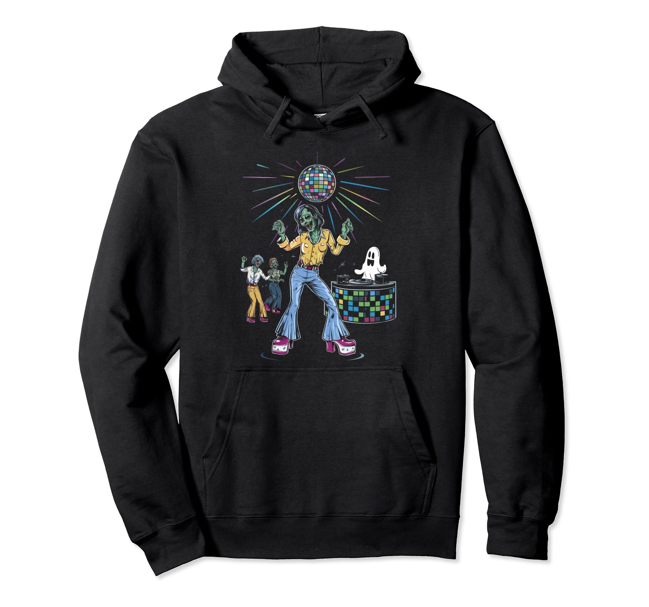 Halloween Disco 80S Zombie 70S Dancer Hoodie - Trendy Graphic Unisex - T-Shirt, Sweatshirt, Hoodie