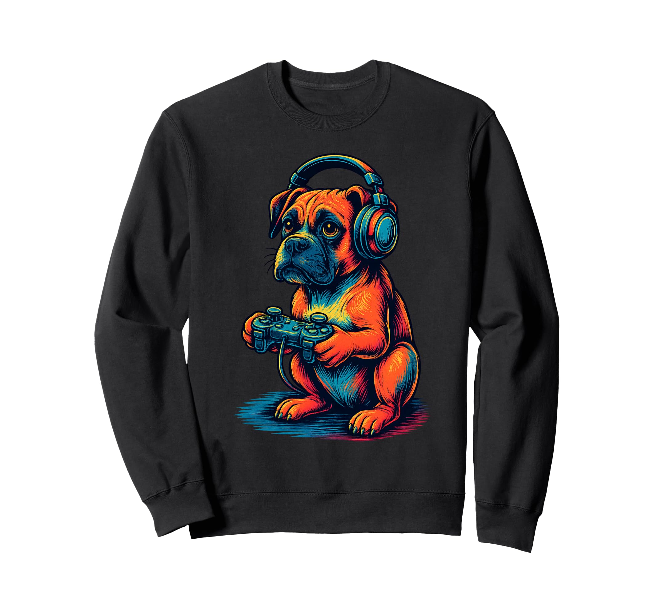 Boxer Dog Gamer Gaming Dog Lover Sweatshirt - Fun Novelty Design Unisex - T-Shirt, Sweatshirt, Hoodie