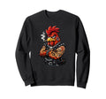 Mean Rooster Tattoo Cluck Off Sweatshirt - Casual Everyday Wear Men Women - T-Shirt, Sweatshirt, Hoodie