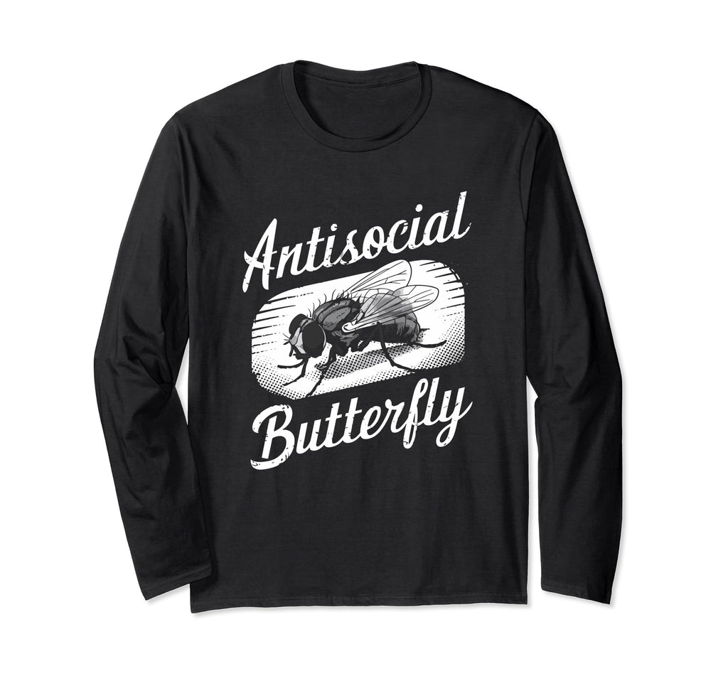 Antisocial Butterfly Housefly Introvert T-Shirt - Novelty Apparel Unisex - T-Shirt, Sweatshirt, Hoodie