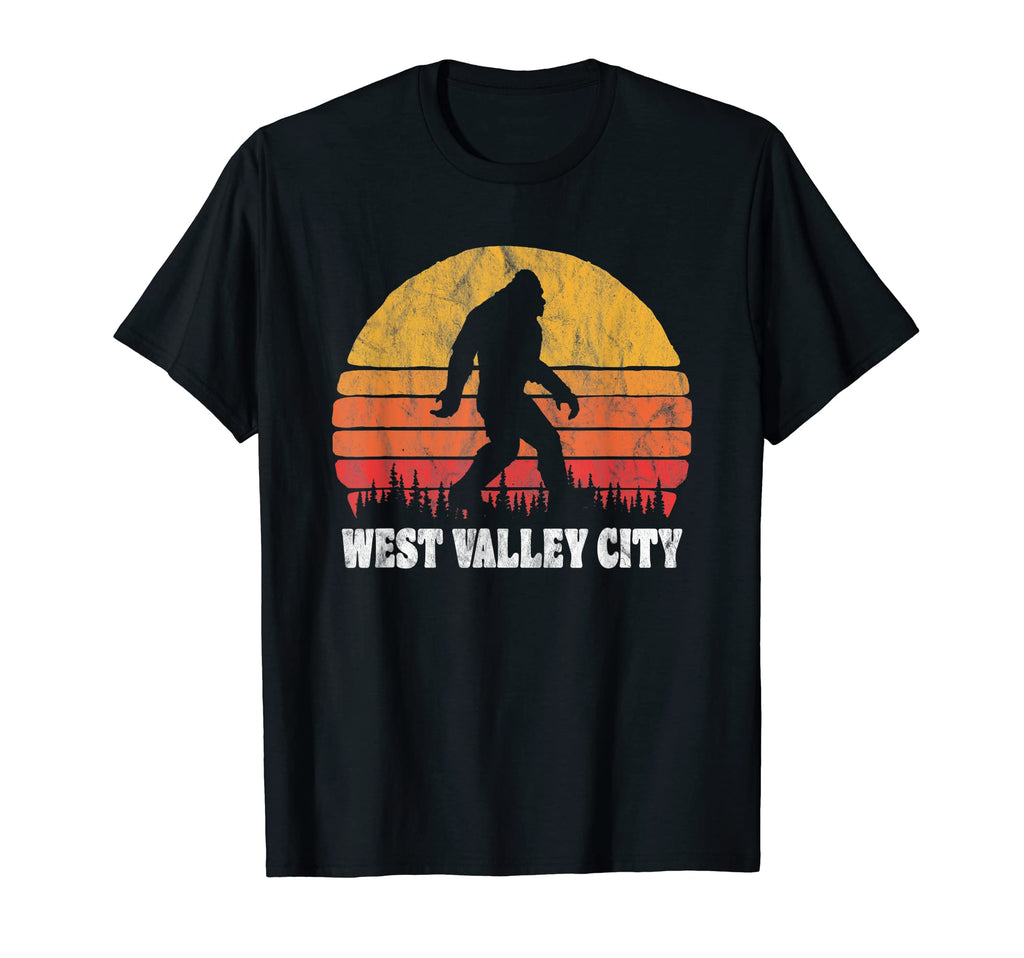 West Valley City Eighties Bigoot Sunset T-Shirt - Trendy Graphic for Adults - T-Shirt, Sweatshirt, Hoodie
