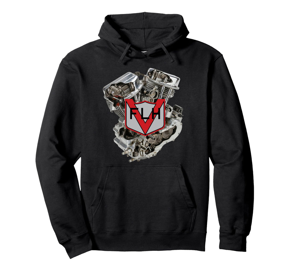 Panhead V Twin Engine Flh Shield Hoodie - Novelty Apparel Unisex - T-Shirt, Sweatshirt, Hoodie