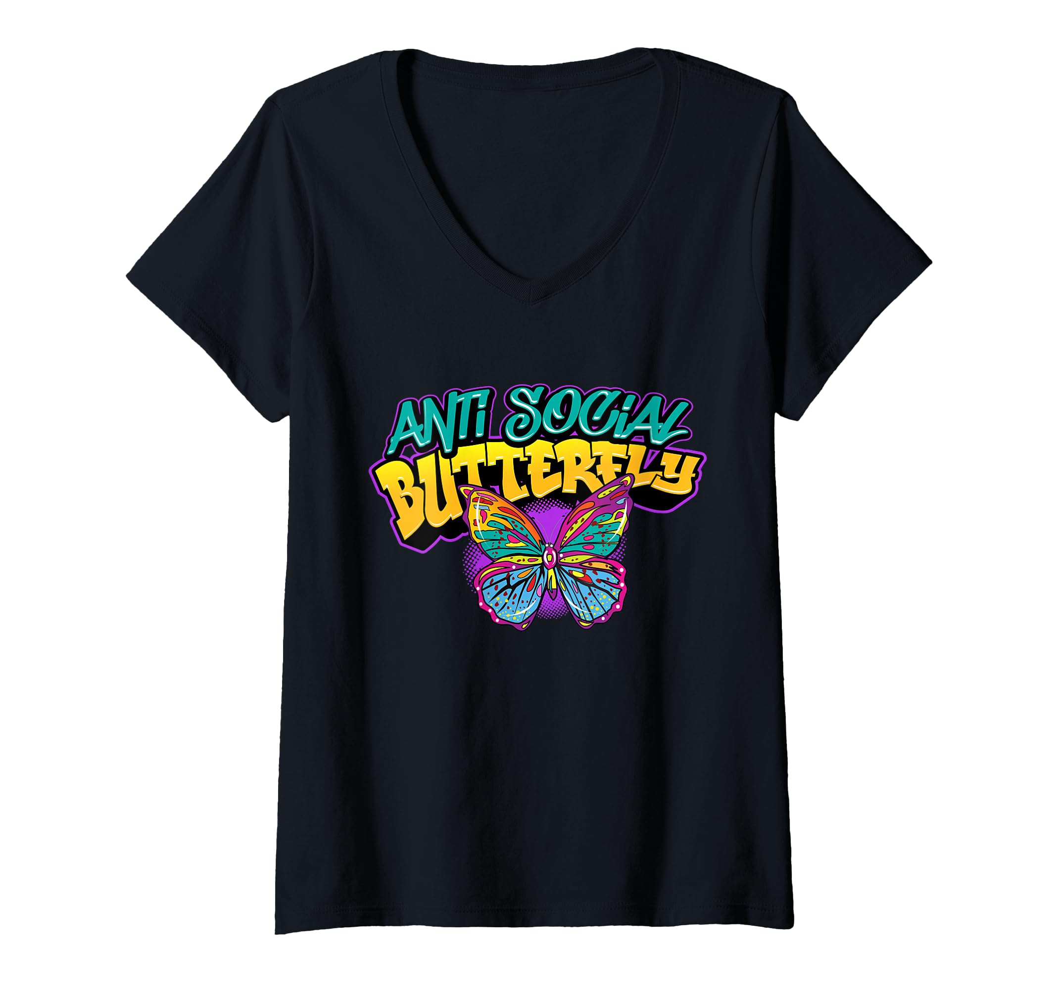 Womens Graffiti Art Colorful Antisocial T-Shirt - Custom Art Print Unisex - T-Shirt, Sweatshirt, Hoodie