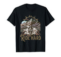Biker Motorcycle Ride Hard Freedom Road T-Shirt - Graphic Print Men Women - T-Shirt, Sweatshirt, Hoodie