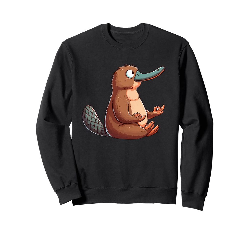 Meditation Platypus Yoga Pose Relaxing Sweatshirt - Trendy Graphic Unisex - T-Shirt, Sweatshirt, Hoodie