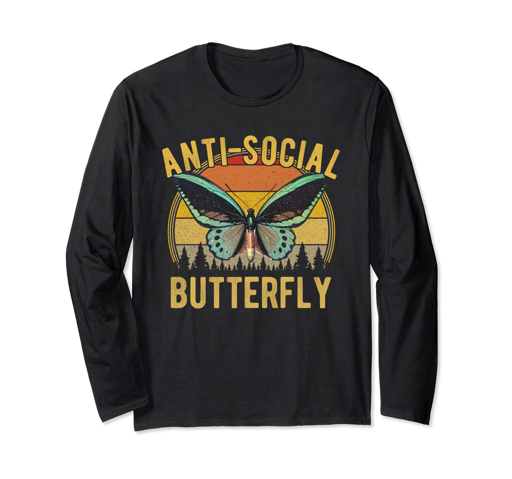 Anti Social Butterfly Introvert Meme T-Shirt - Custom Art Print Unisex - T-Shirt, Sweatshirt, Hoodie