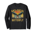 Anti Social Butterfly Introvert Meme T-Shirt - Custom Art Print Unisex - T-Shirt, Sweatshirt, Hoodie