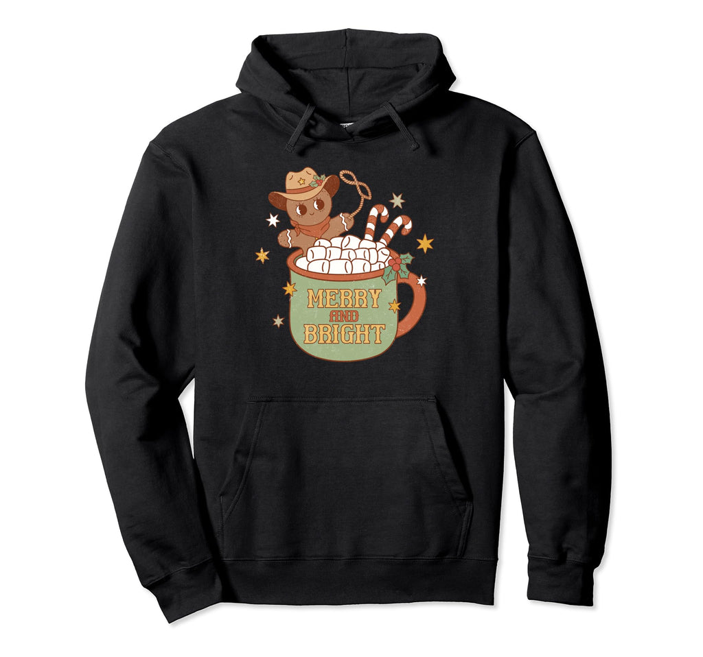 Howdy Western Merry Bright Gingrbread Hoodie - Casual Everyday Wear Unisex - T-Shirt, Sweatshirt, Hoodie