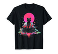 Synthwave Cat Samurai Mediation T-Shirt - Custom Art Print Men Women - T-Shirt, Sweatshirt, Hoodie