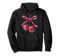 Coquette Cherry Mirror Disco Ball Bow Hoodie - Unique Graphic for Adults - T-Shirt, Sweatshirt, Hoodie