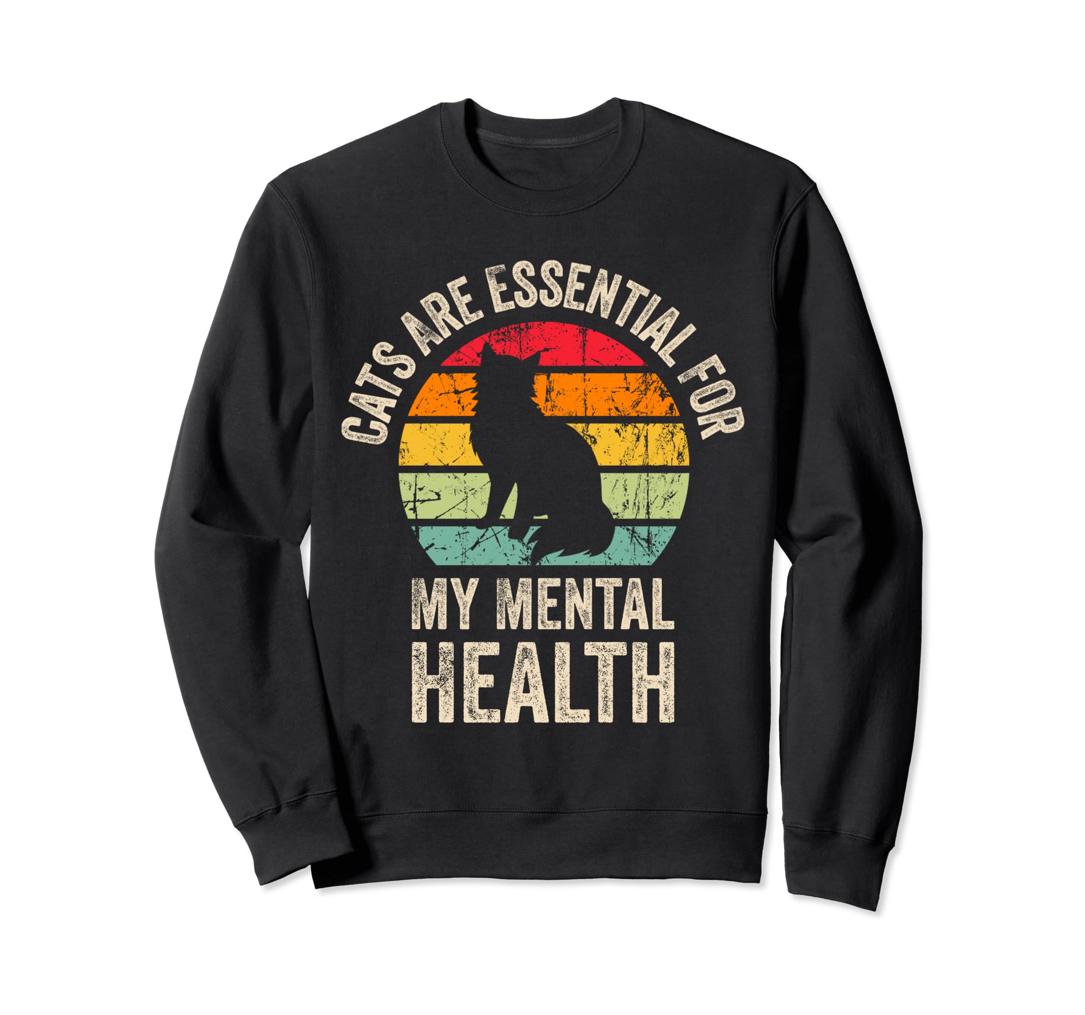 Cats Are My Mental Health Cat Owner Sweatshirt - Custom Art Print Unisex - T-Shirt, Sweatshirt, Hoodie