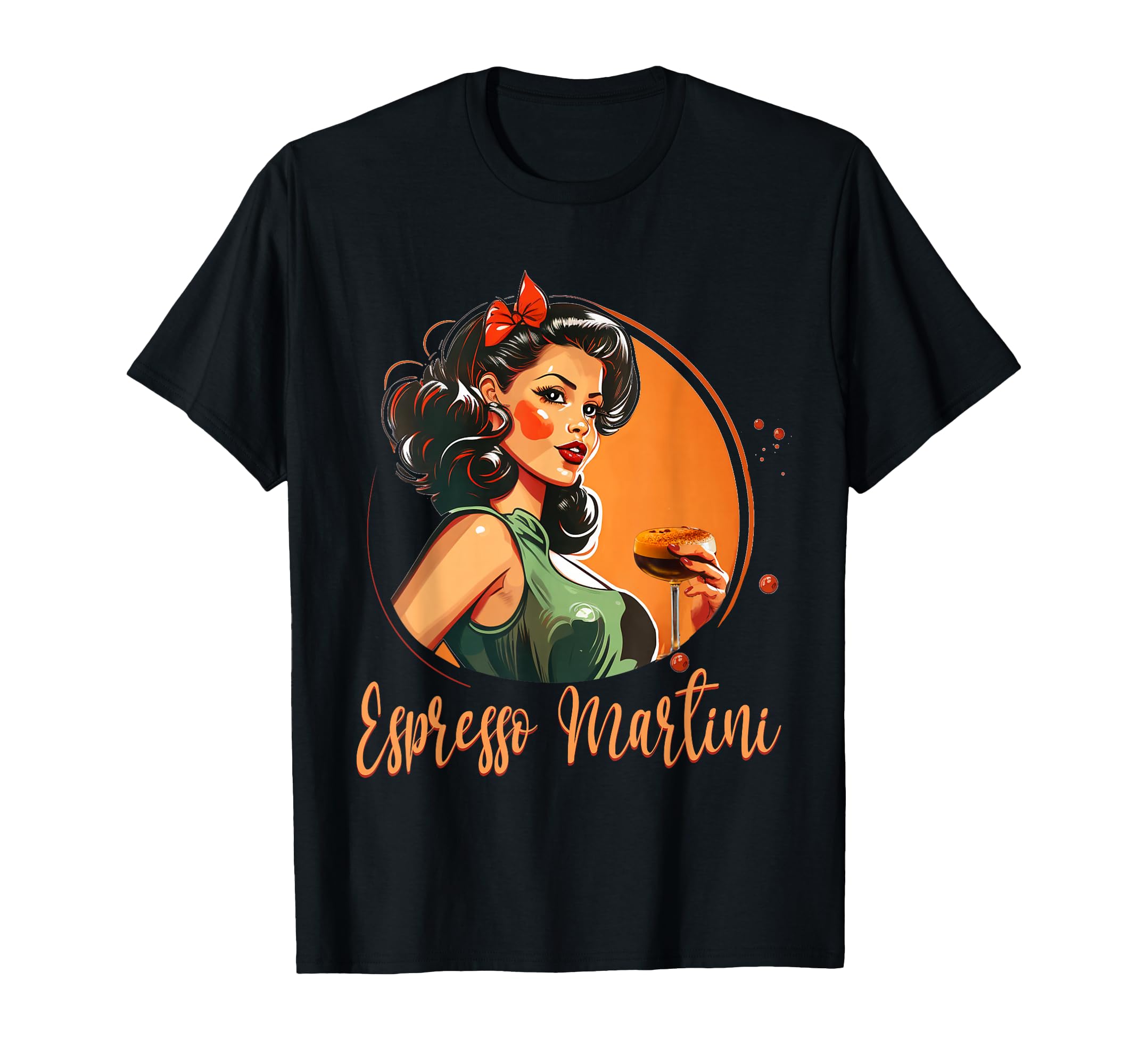 Pin Up 50S Espresso Martini T-Shirt - Custom Art Print Men Women - T-Shirt, Sweatshirt, Hoodie