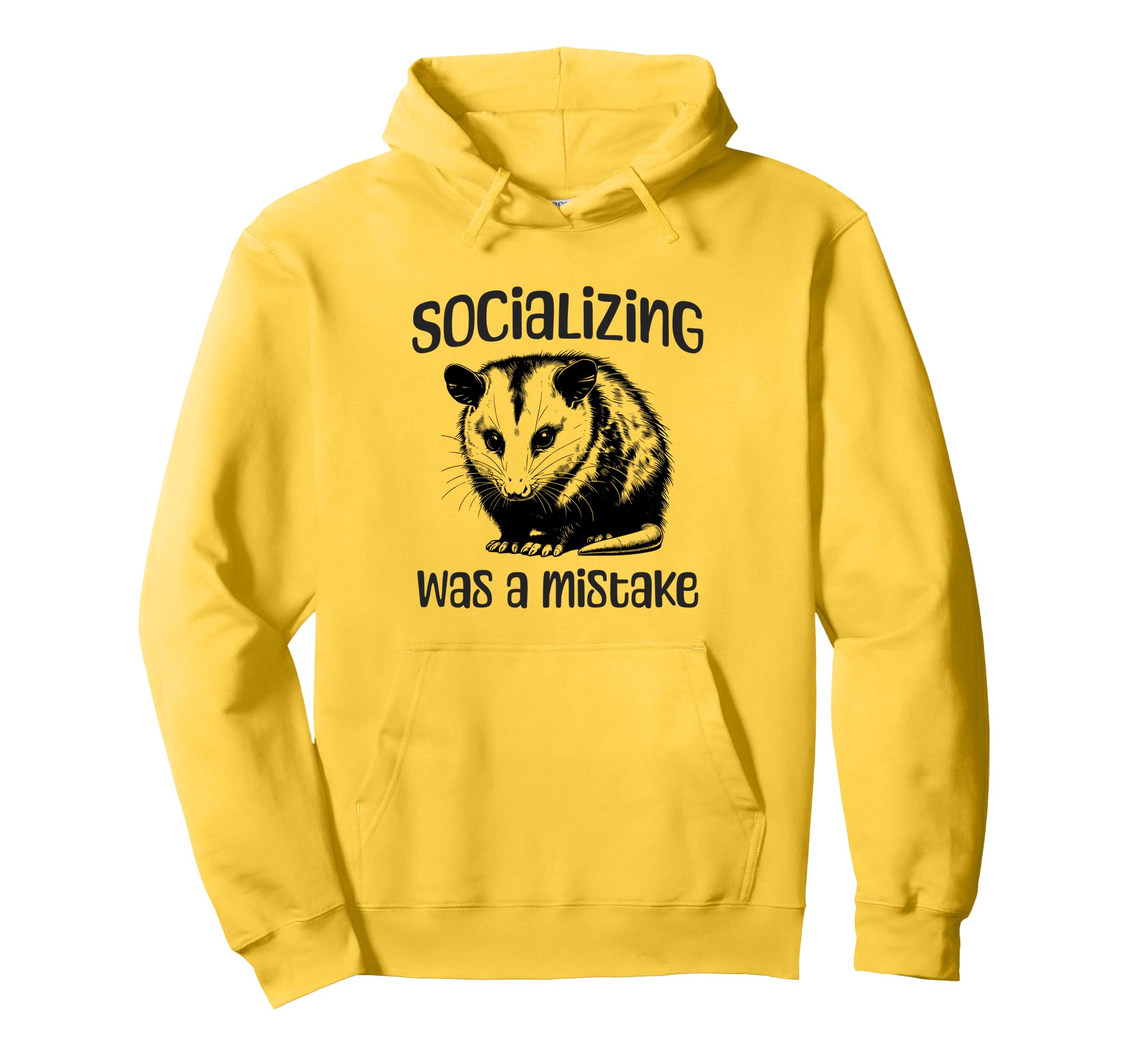 Socializing Was Mistake Funny Opossum Hoodie - Graphic Print Men Women - T-Shirt, Sweatshirt, Hoodie