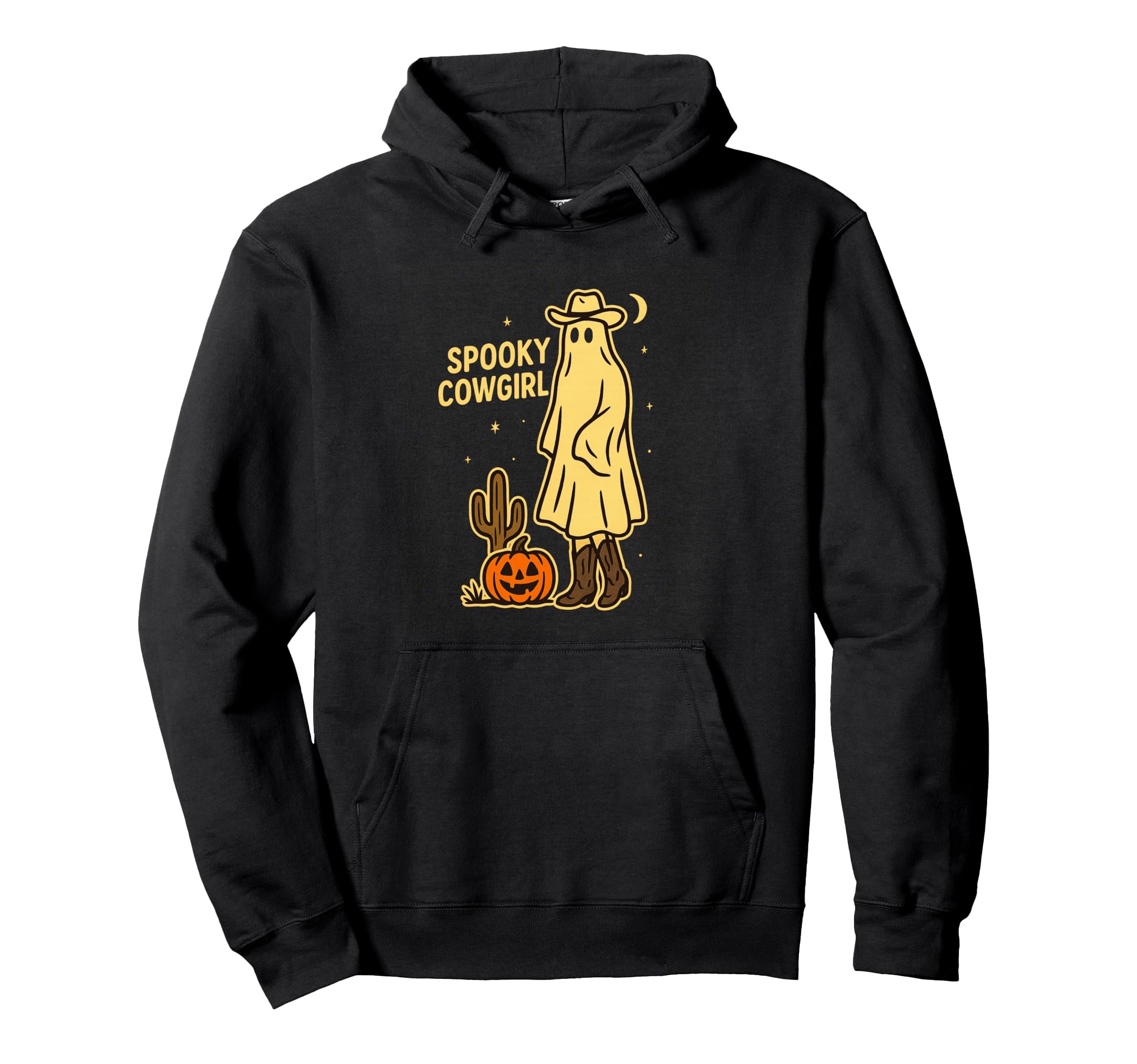 Spooky Cowgirl Western Ghost Halloween Hoodie - Unique Graphic Men Women - T-Shirt, Sweatshirt, Hoodie