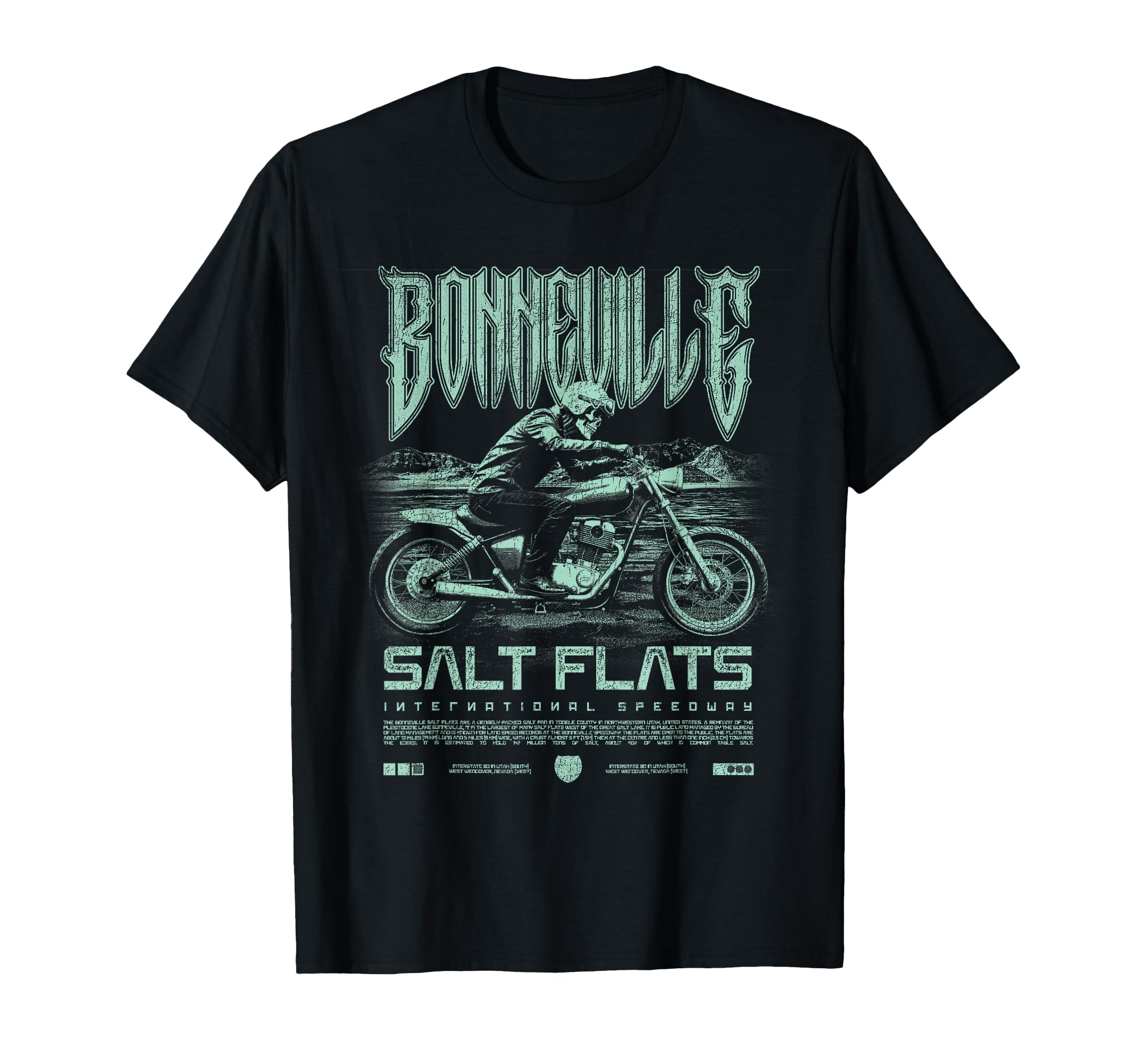 Bonneville Salt Flats Motorcycle T-Shirt - Unique Graphic for Adults - T-Shirt, Sweatshirt, Hoodie