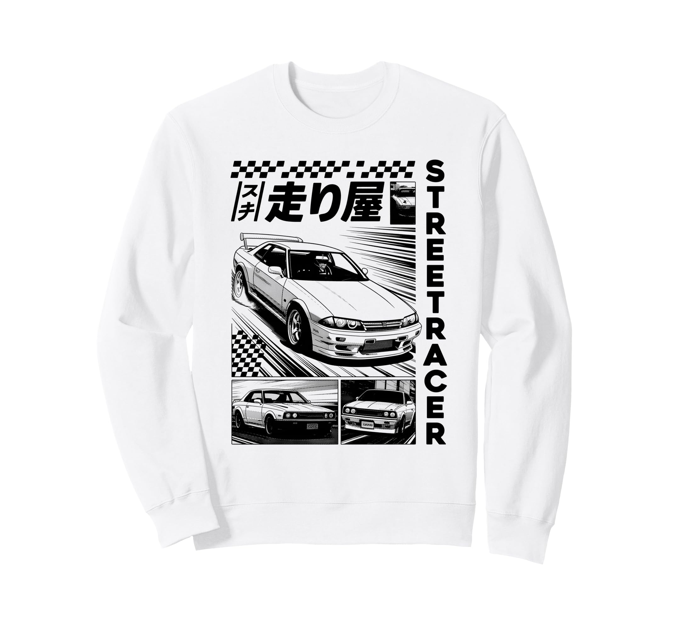 Tokyo City Synthwave Racing Car Sweatshirt - Trendy Graphic Men Women - T-Shirt, Sweatshirt, Hoodie