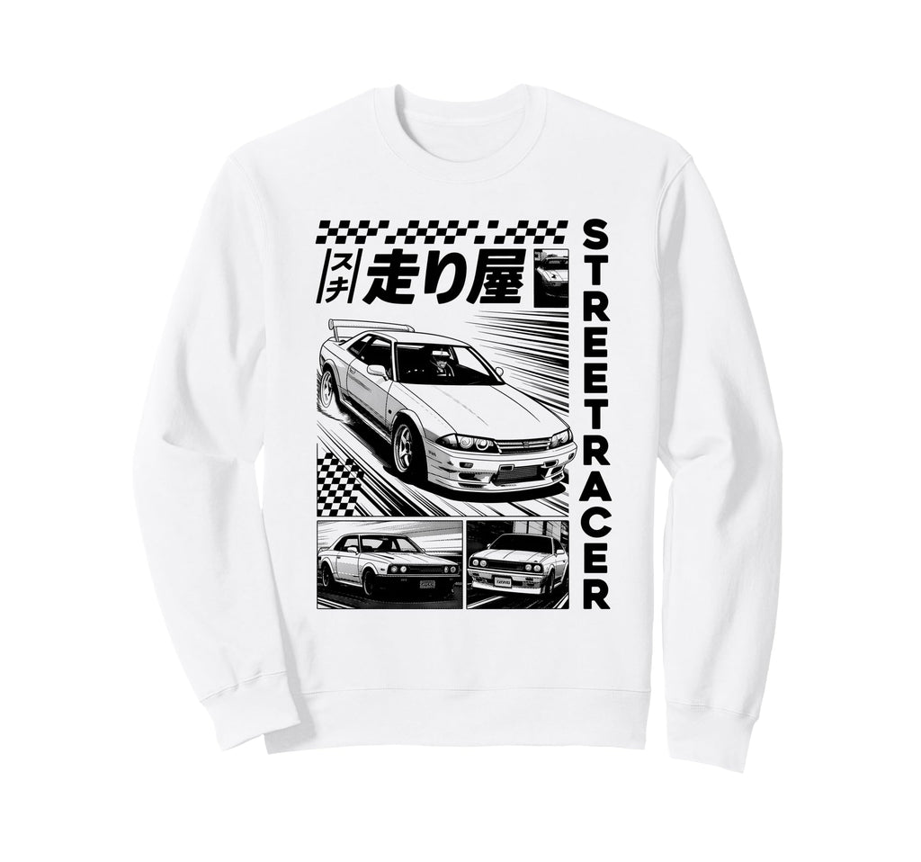 Tokyo City Synthwave Racing Car Sweatshirt - Fun Novelty Design for Adults - T-Shirt, Sweatshirt, Hoodie