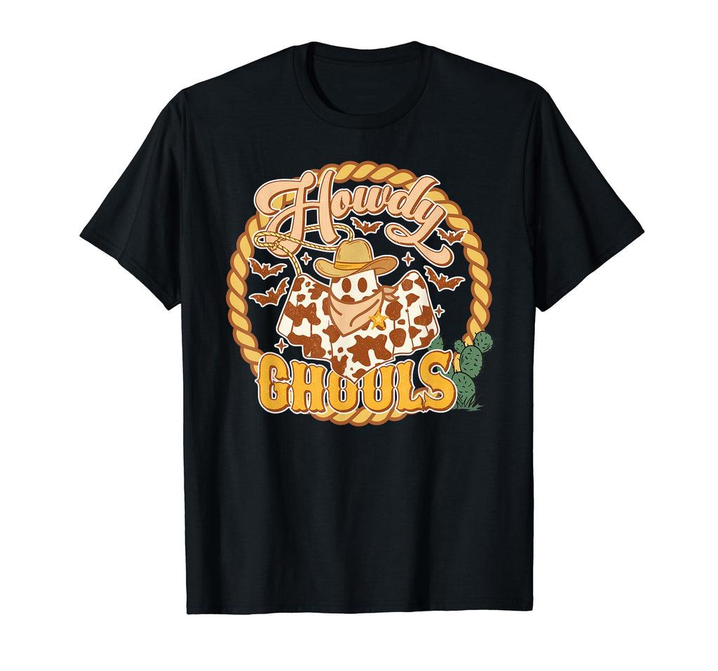 Howdy Ghouls Western Halloween Ghost T-Shirt - Trendy Graphic Unisex - T-Shirt, Sweatshirt, Hoodie