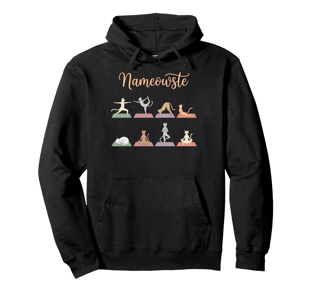 Funny Nameowste Cats Yoga Meditation Hoodie - Custom Art Print Men Women - T-Shirt, Sweatshirt, Hoodie