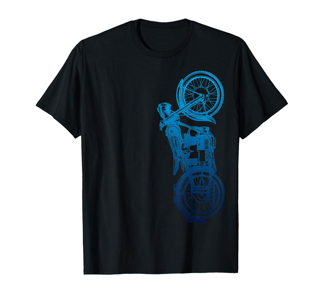 Black Motorcycle Blue T-Shirt - Aesthetic Graphic Men Women - T-Shirt, Sweatshirt, Hoodie
