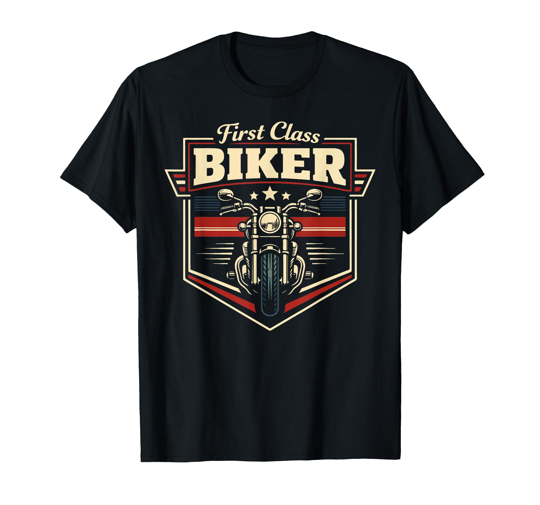Motorcycle Biker First Class Biker T-Shirt - Trendy Graphic for Adults - T-Shirt, Sweatshirt, Hoodie