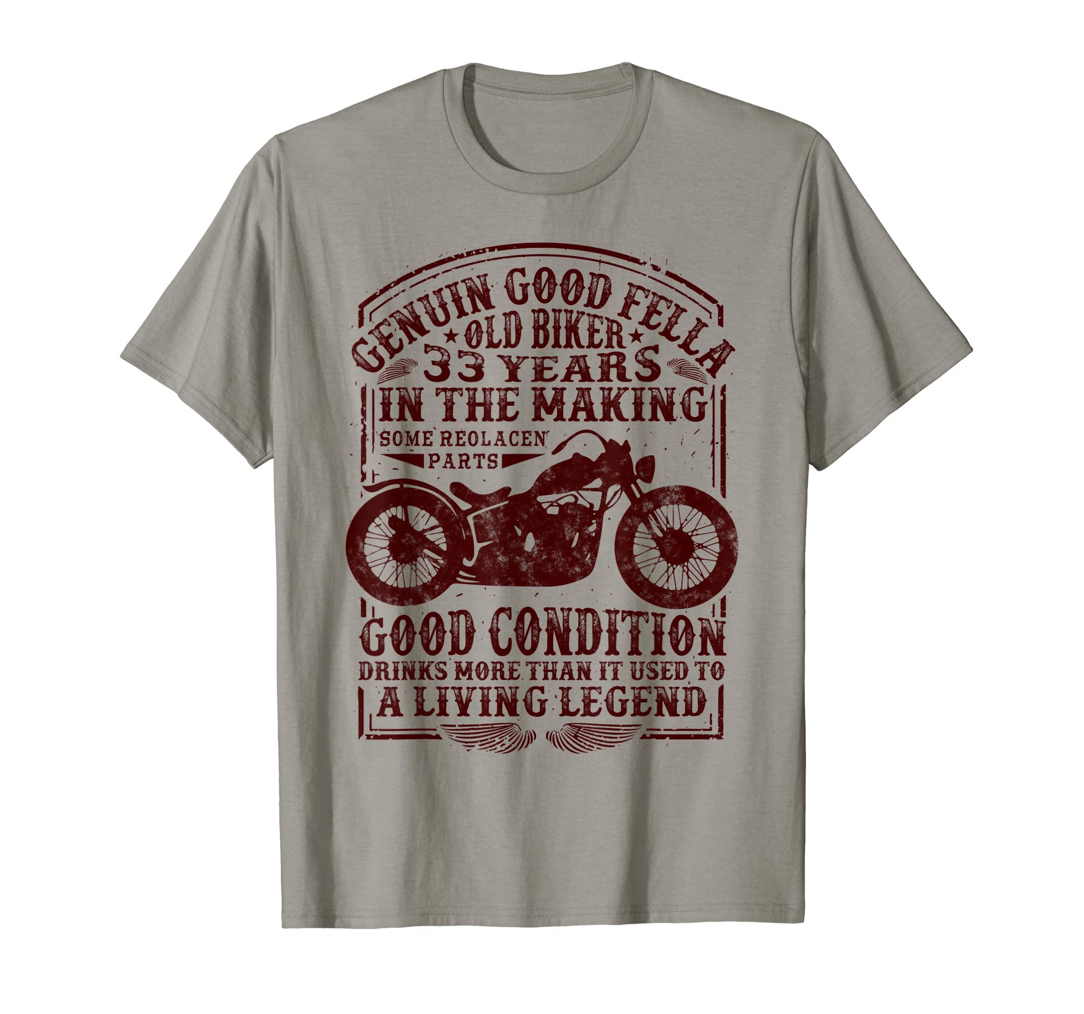 33 Years Old Biker Birthday T-Shirt - Trendy Graphic for Adults - T-Shirt, Sweatshirt, Hoodie