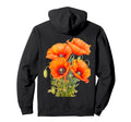 Vibrant Orange Poppies Botanical Hoodie - Unique Graphic for Adults - T-Shirt, Sweatshirt, Hoodie