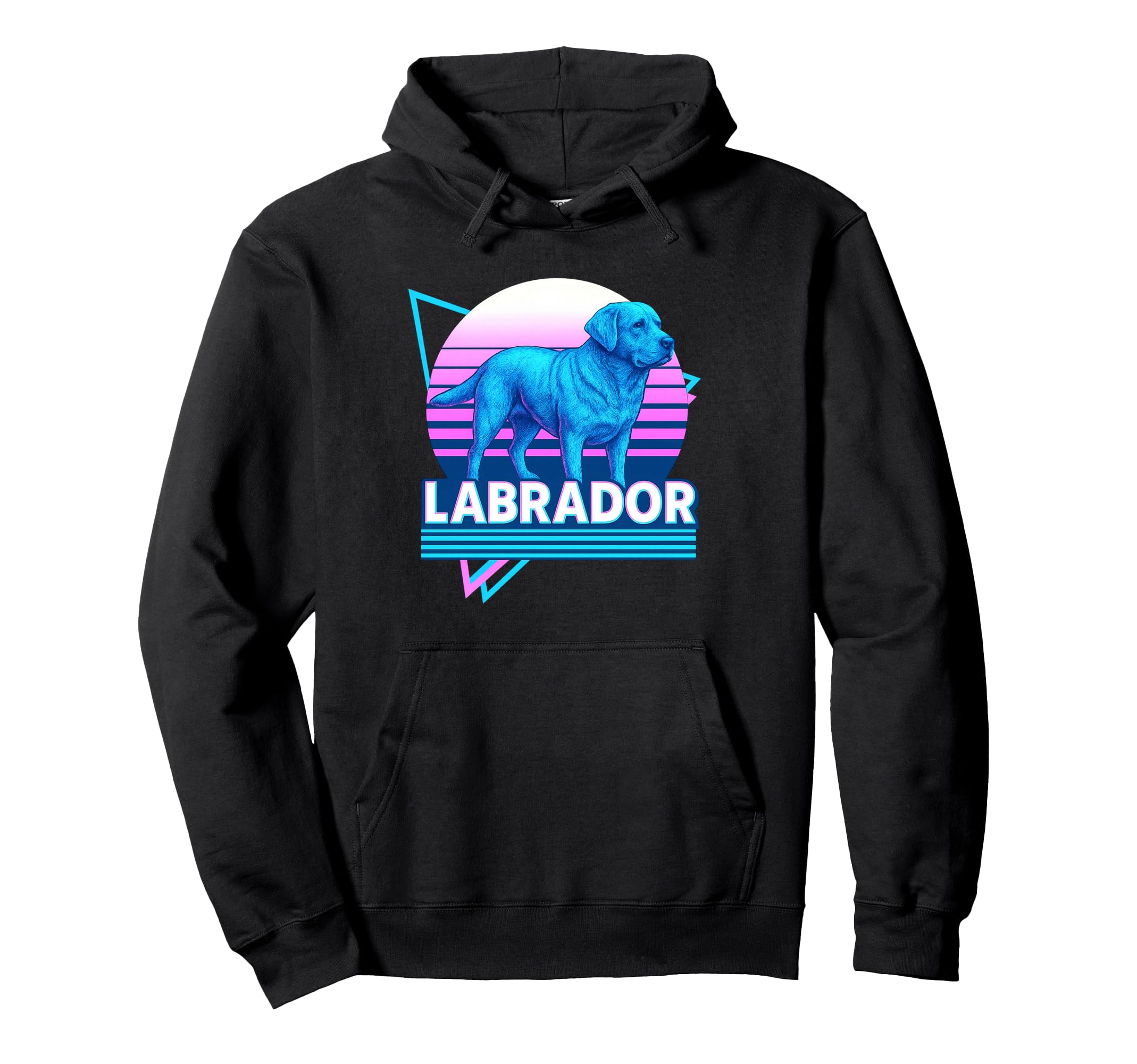 Labrador Retriever Synthwave Hoodie - Casual Everyday Wear for Adults - T-Shirt, Sweatshirt, Hoodie