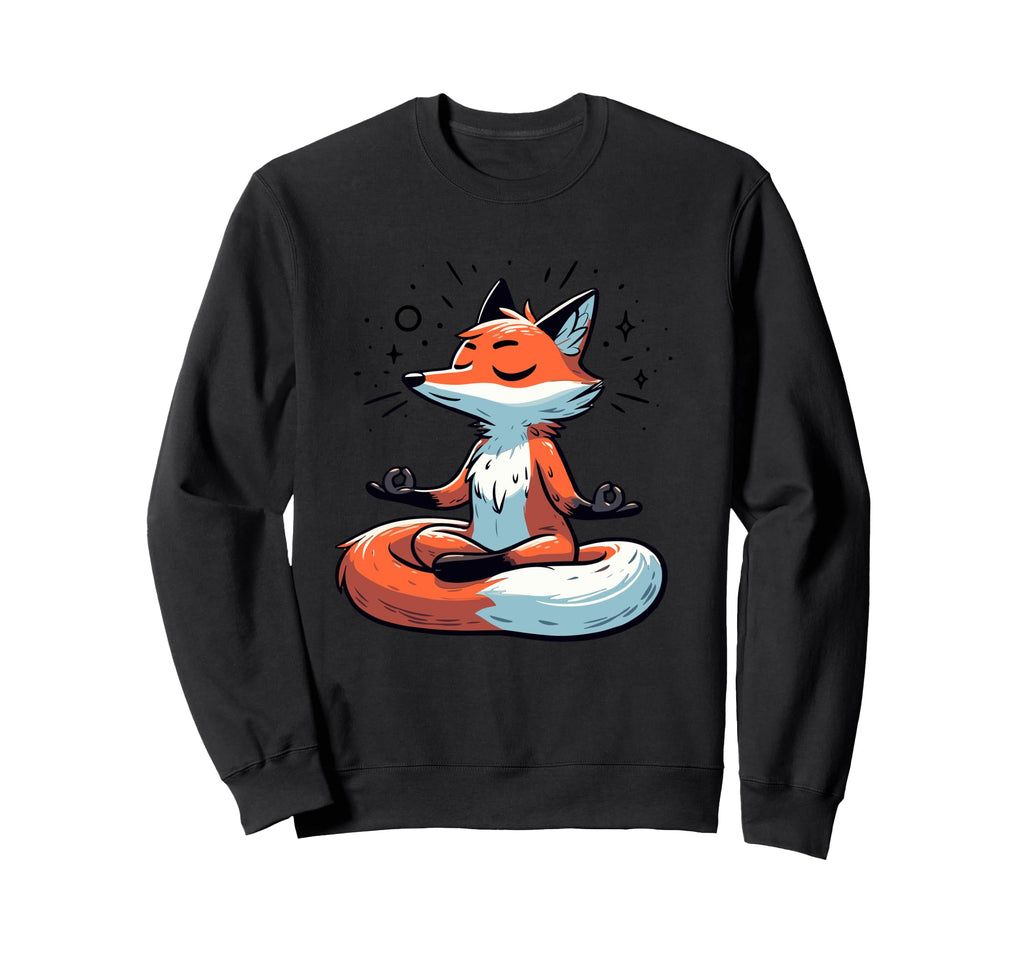Meditation Fox Yoga Pose Relaxing Sweatshirt - Novelty Apparel Unisex - T-Shirt, Sweatshirt, Hoodie