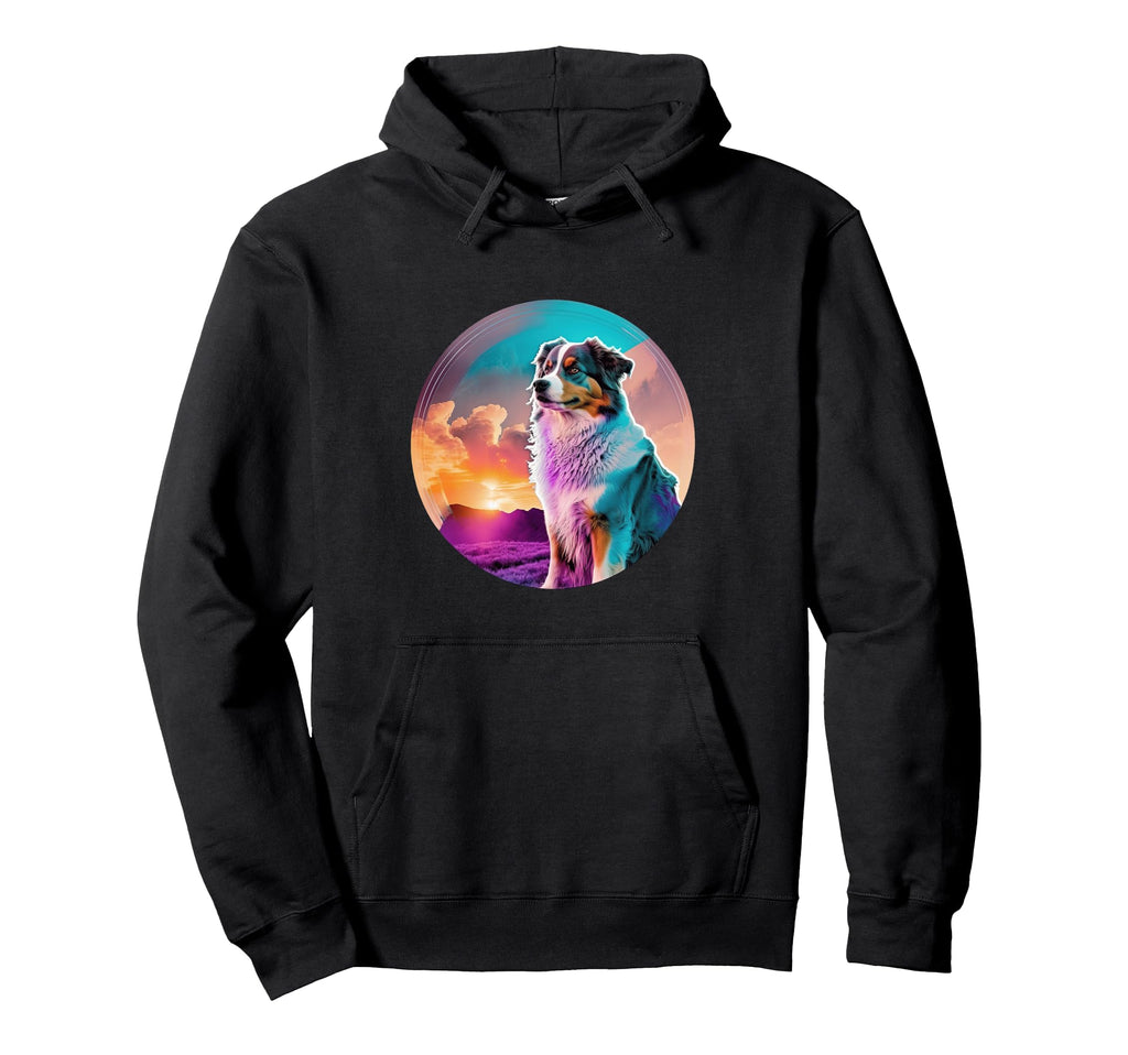 Australian Shepherd 80S Aesthetic Hoodie - Aesthetic Graphic for Adults - T-Shirt, Sweatshirt, Hoodie