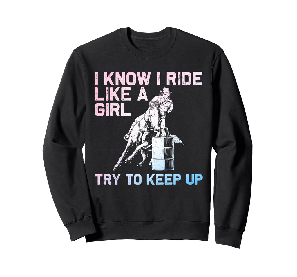 Barrel Racing Cowgirl Barrel Racing Sweatshirt - Trendy Graphic for Adults - T-Shirt, Sweatshirt, Hoodie