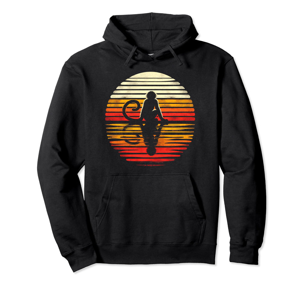 Spider Monkey Sunset Safari 70S Hoodie - Novelty Apparel Unisex - T-Shirt, Sweatshirt, Hoodie