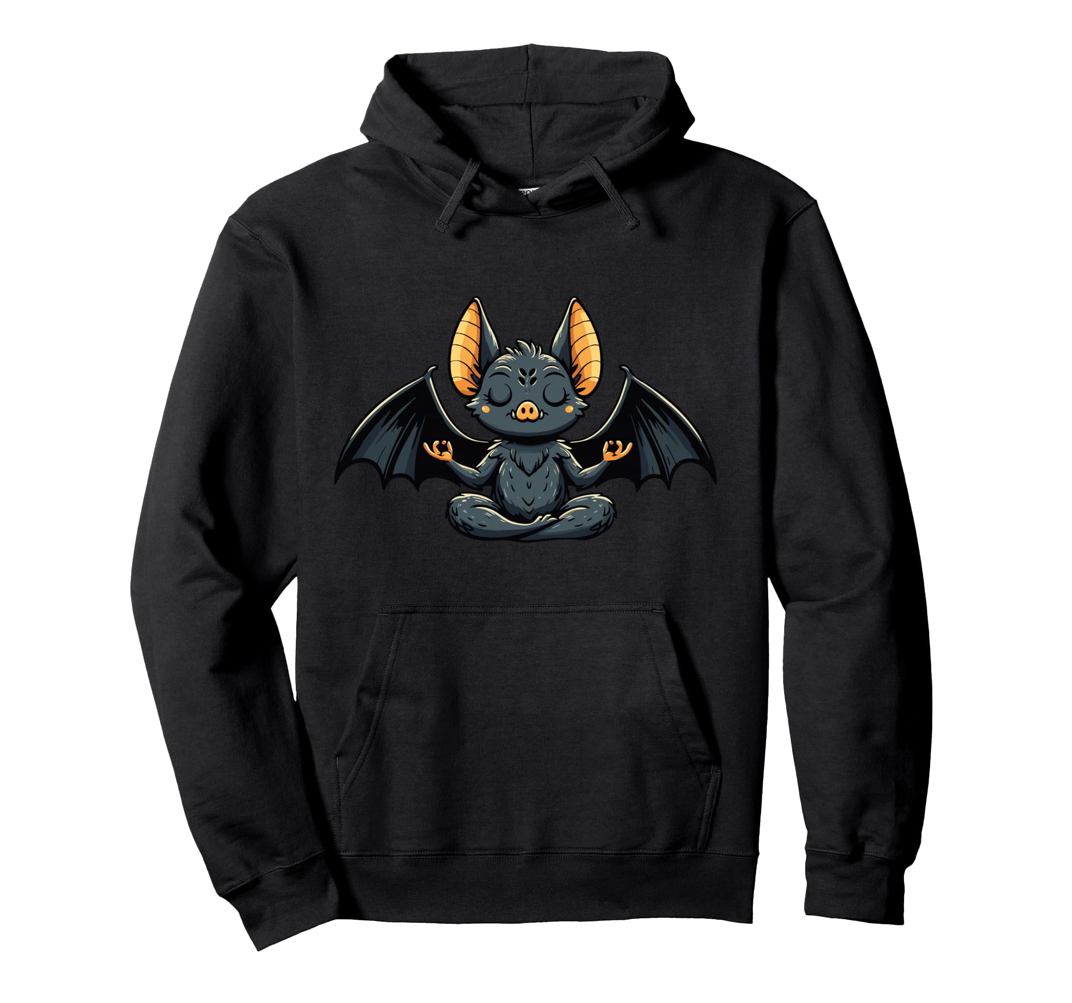 Meditation Bat Yoga Pose Relaxing Animal Hoodie - Trendy Graphic Men Women - T-Shirt, Sweatshirt, Hoodie