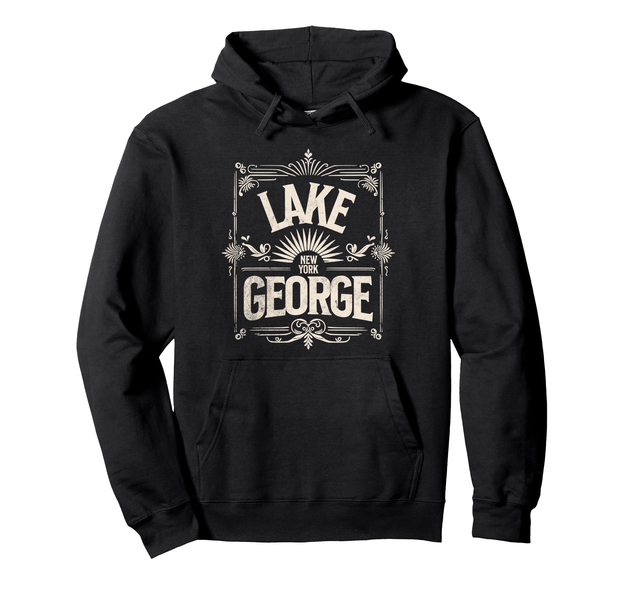 Lake George New York Western Hoodie - Casual Everyday Wear Men Women - T-Shirt, Sweatshirt, Hoodie